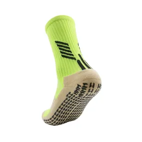 3-Pack Kids Lime Green Football Grip Socks with Enhanced Traction