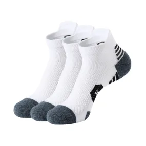 3 Pack White Running Socks Men