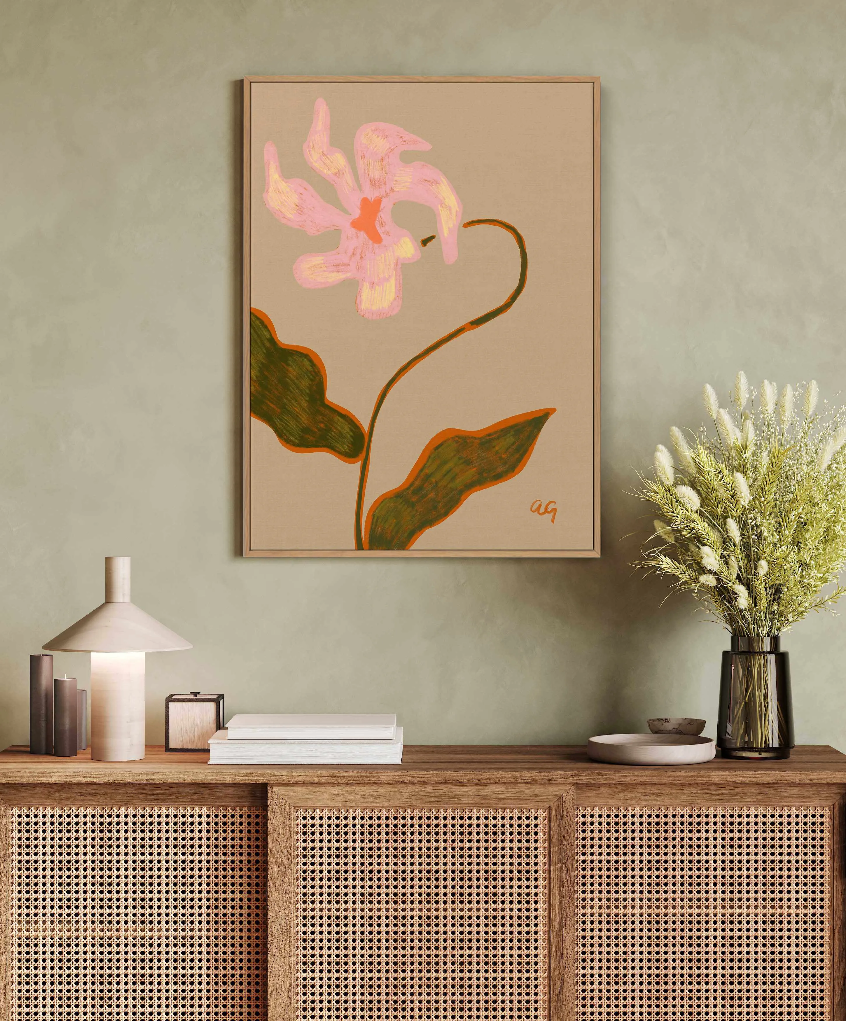 Abstract Flower by Arty Guava | Framed Canvas Art Print