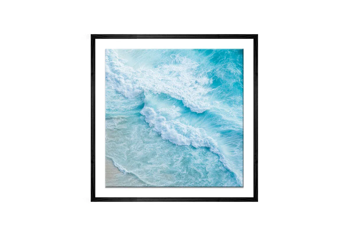 Aqua Waves from Above | Wall Art Print