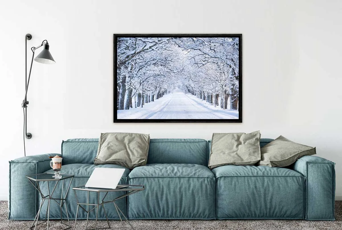 Avenue Of Snow Covered Trees | Canvas Wall Art Print