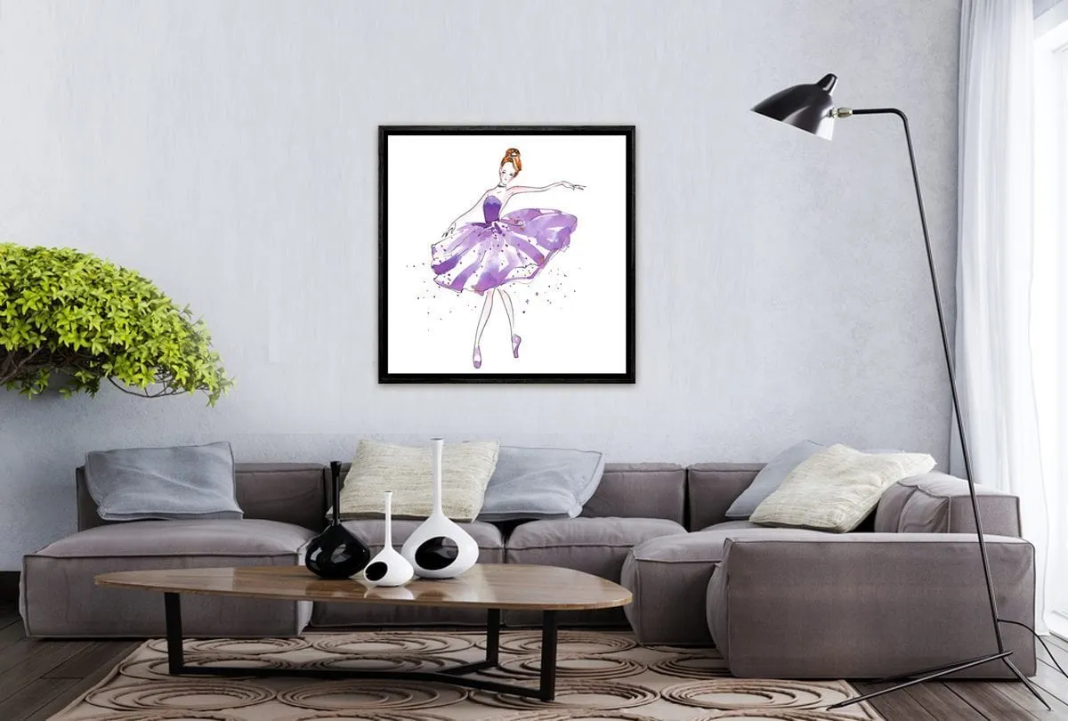 Ballerina Purple | Canvas Wall Art Decor