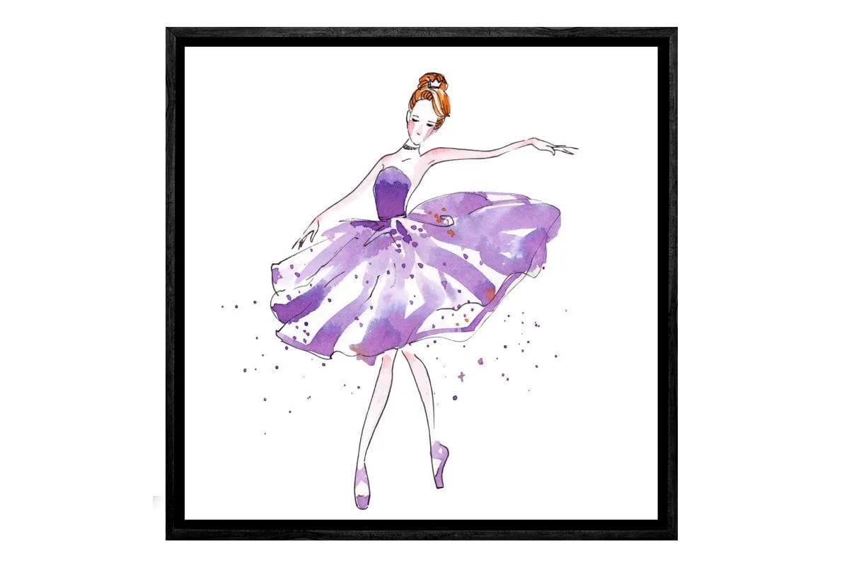 Ballerina Purple | Canvas Wall Art Decor