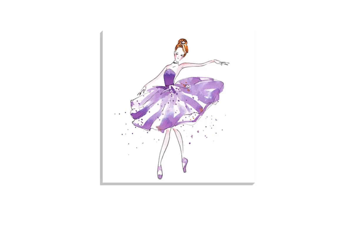 Ballerina Purple | Canvas Wall Art Decor