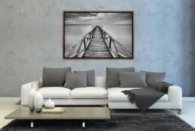 Black & White Lake Jetty | Canvas Wall Art Print