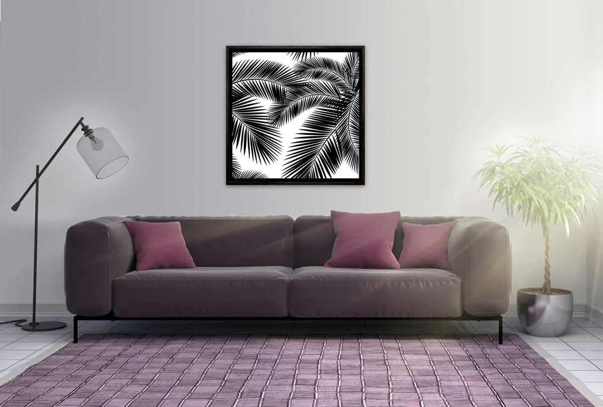 Black Palm Leaves | Canvas Wall Art Print