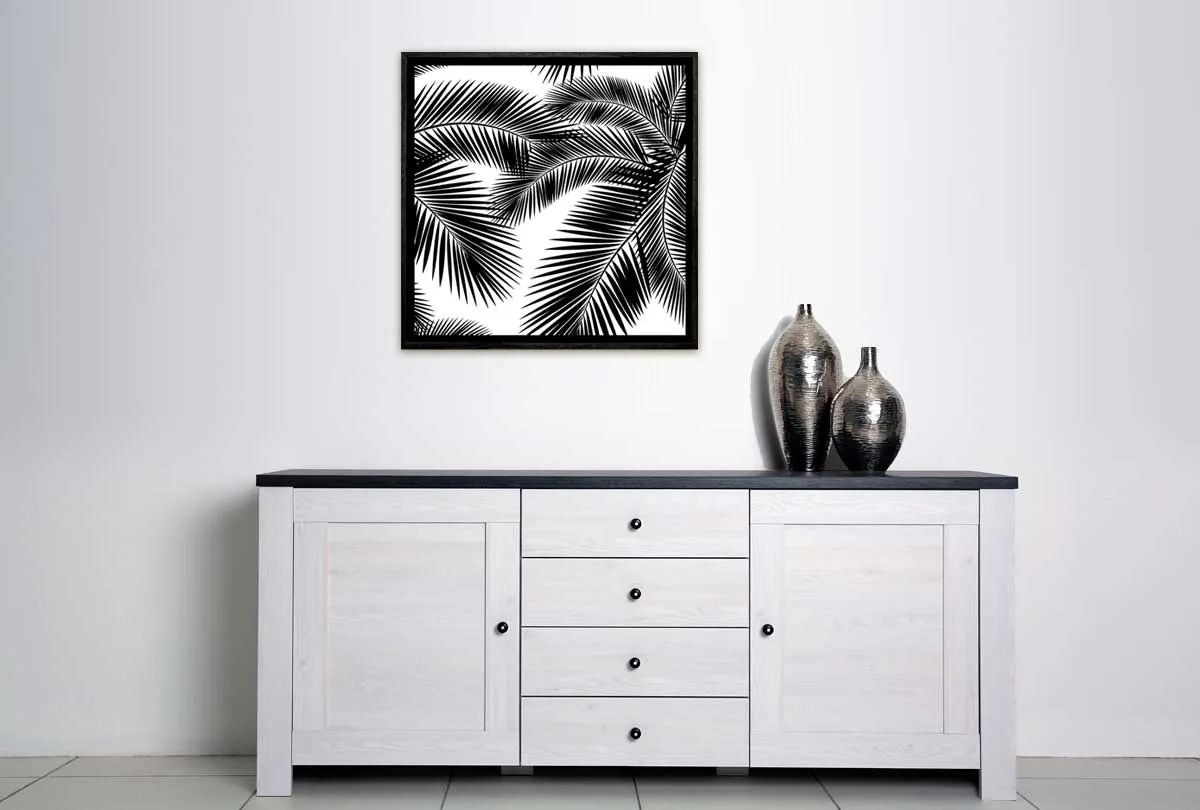 Black Palm Leaves | Canvas Wall Art Print