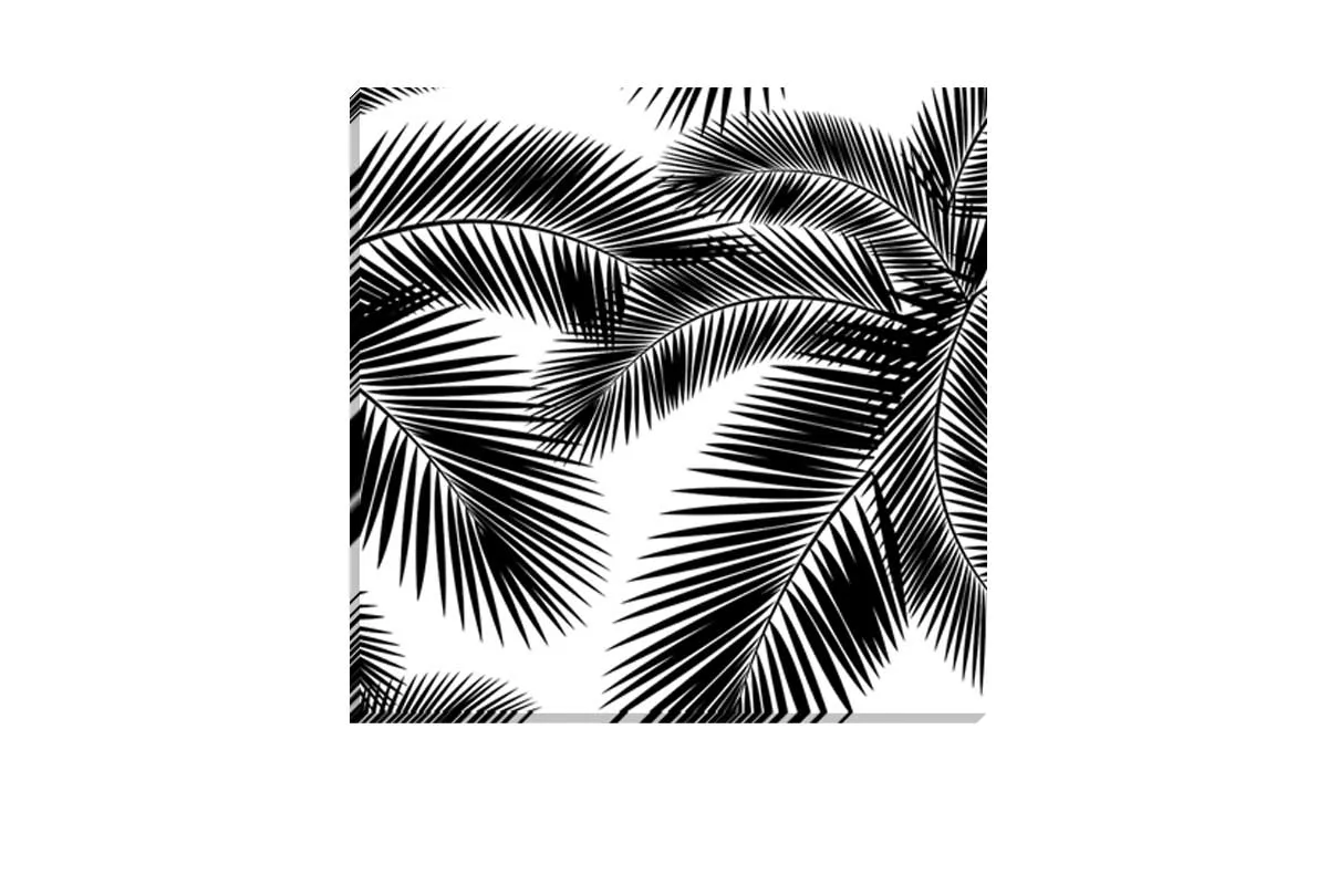 Black Palm Leaves | Canvas Wall Art Print