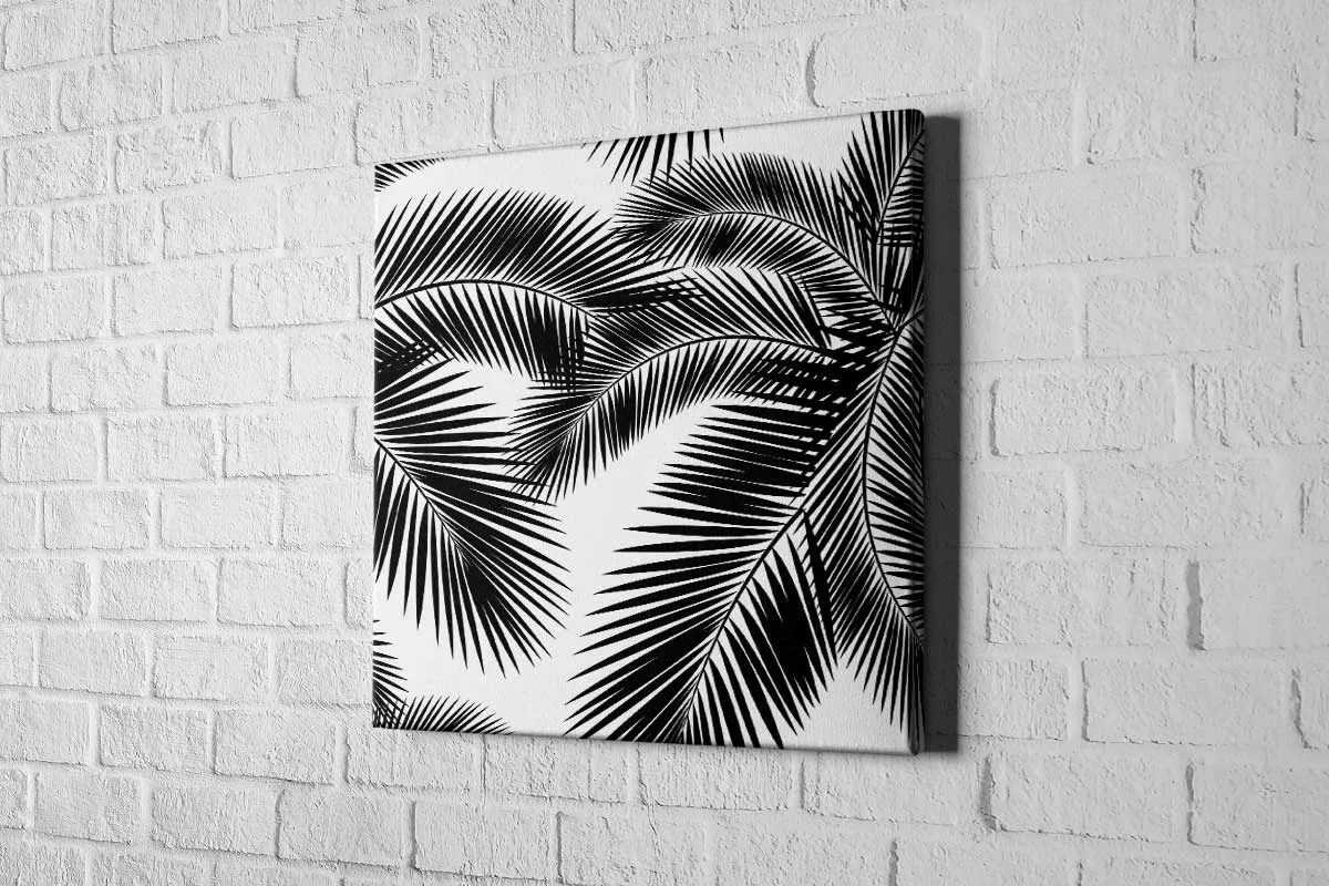 Black Palm Leaves | Canvas Wall Art Print