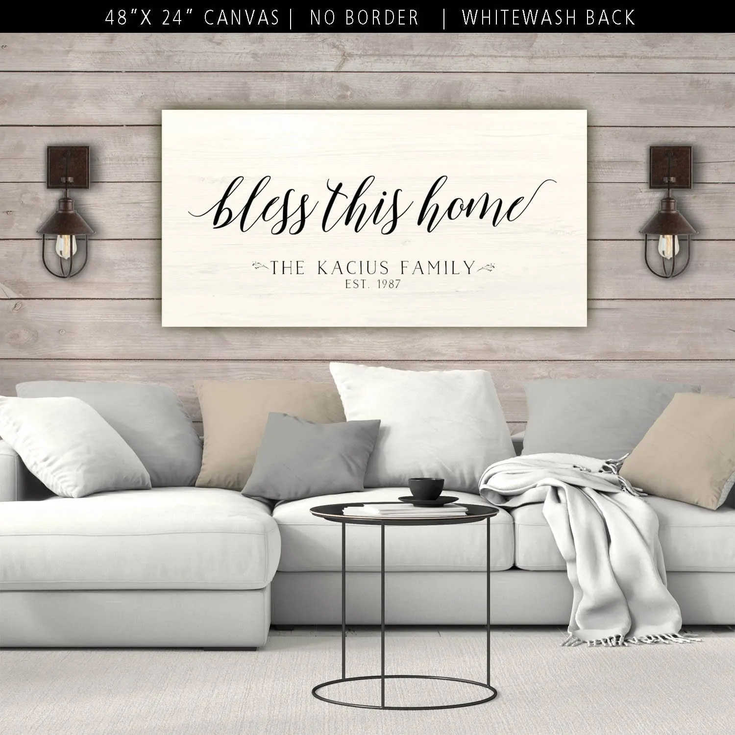 Bless This Home Sign - Canvas Wall Art