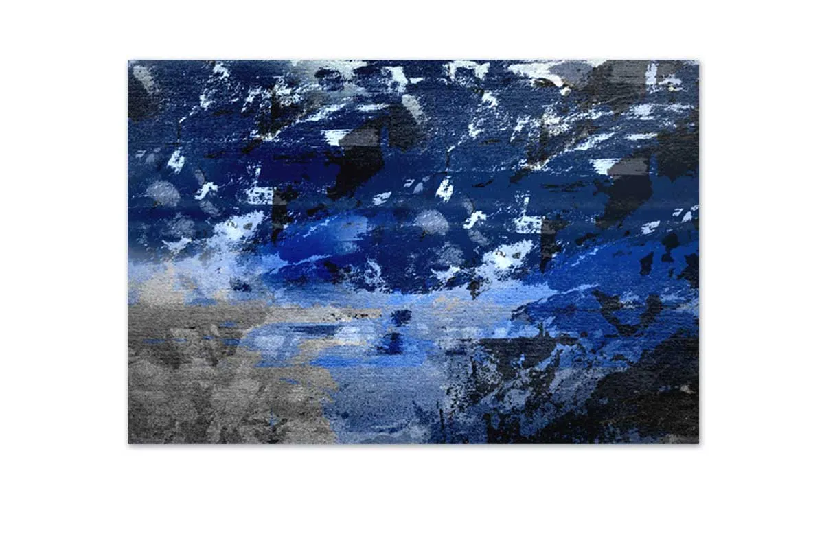 Blue, Grey and Black Abstract | Canvas Wall Art Print