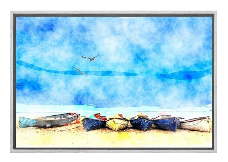 Boats on Beach 2 | Canvas Wall Art Decor