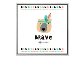 Brave Bear Boho | Kids Canvas Wall Art Print