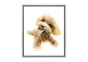 Brown Poodle Portrait | Canvas Wall Art Print