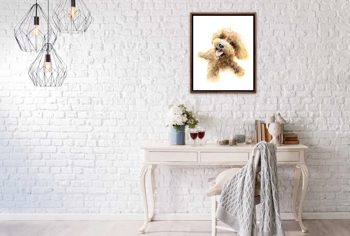 Brown Poodle Portrait | Canvas Wall Art Print