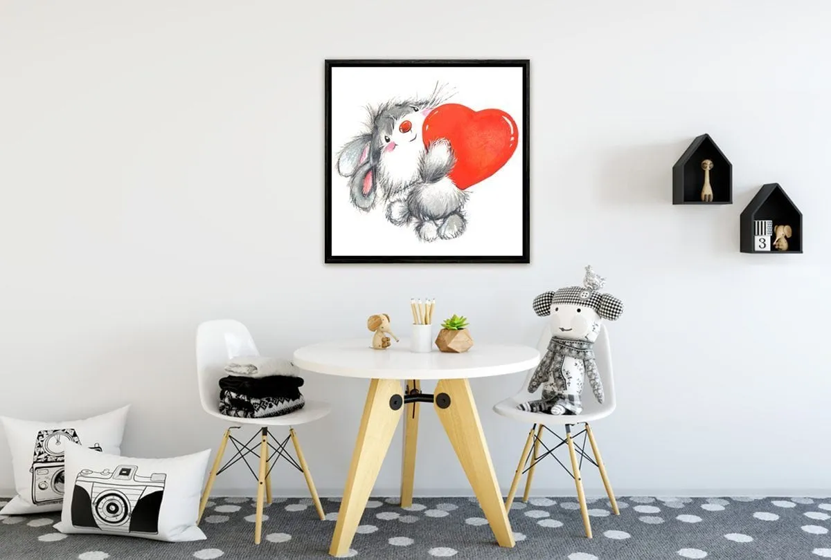 Bunny Heart | Canvas Wall Art Print