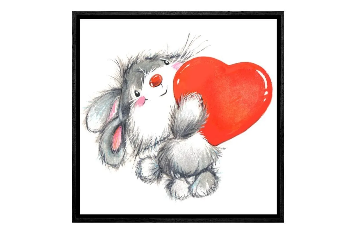 Bunny Heart | Canvas Wall Art Print