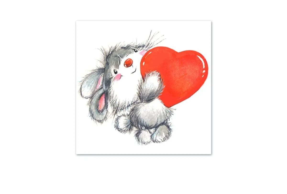 Bunny Heart | Canvas Wall Art Print