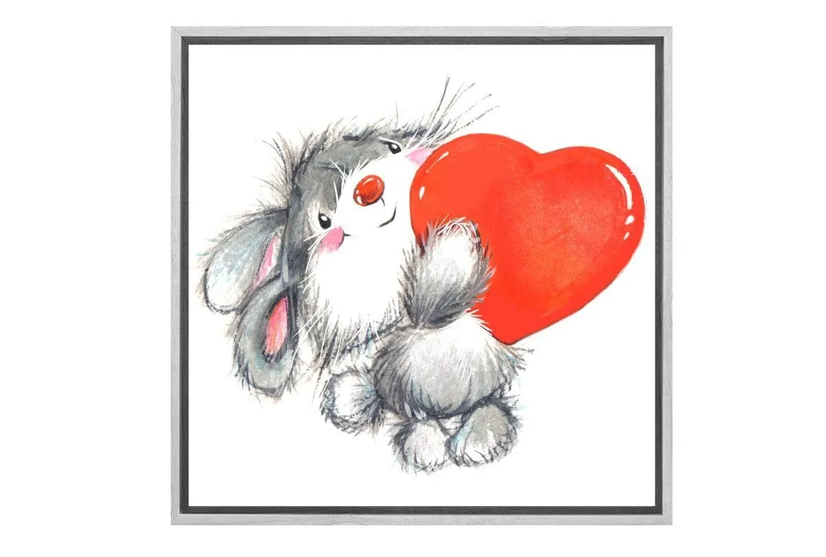 Bunny Heart | Canvas Wall Art Print