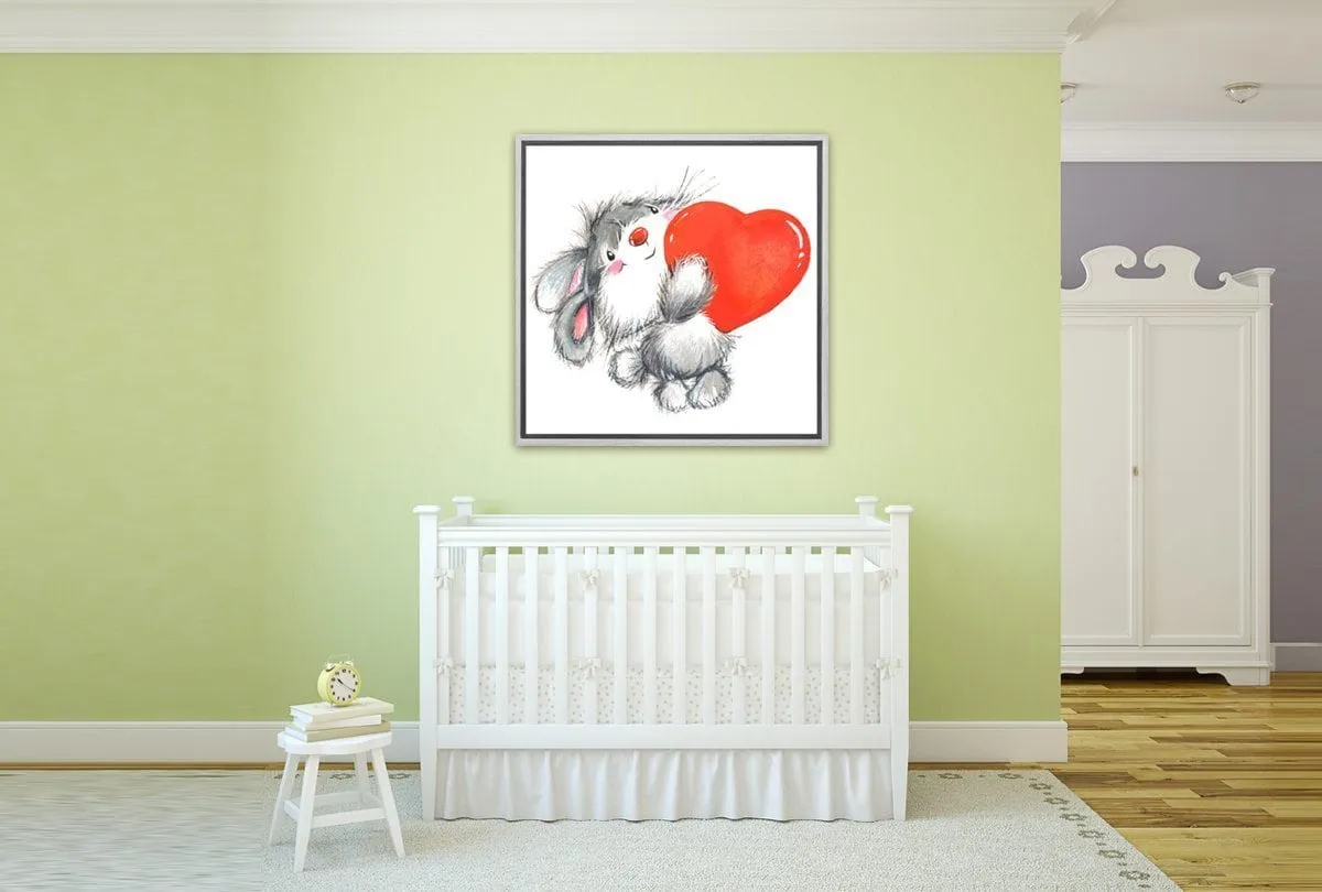 Bunny Heart | Canvas Wall Art Print