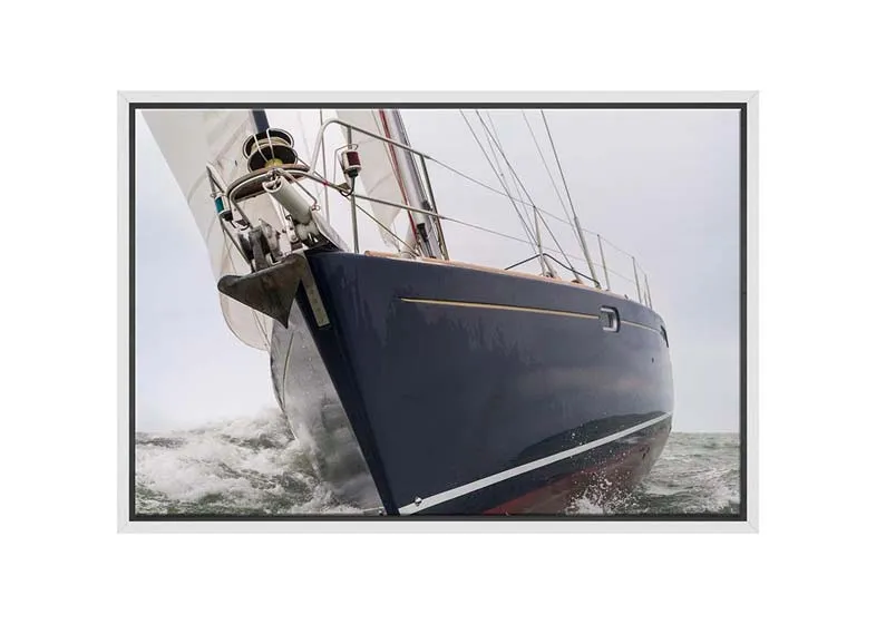 Closeup Yacht at Sea | Canvas Wall Art Print