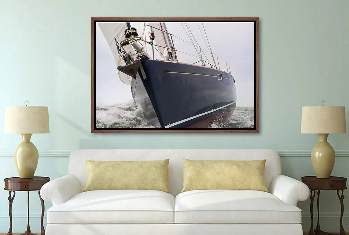 Closeup Yacht at Sea | Canvas Wall Art Print