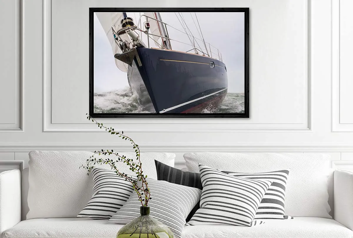 Closeup Yacht at Sea | Canvas Wall Art Print