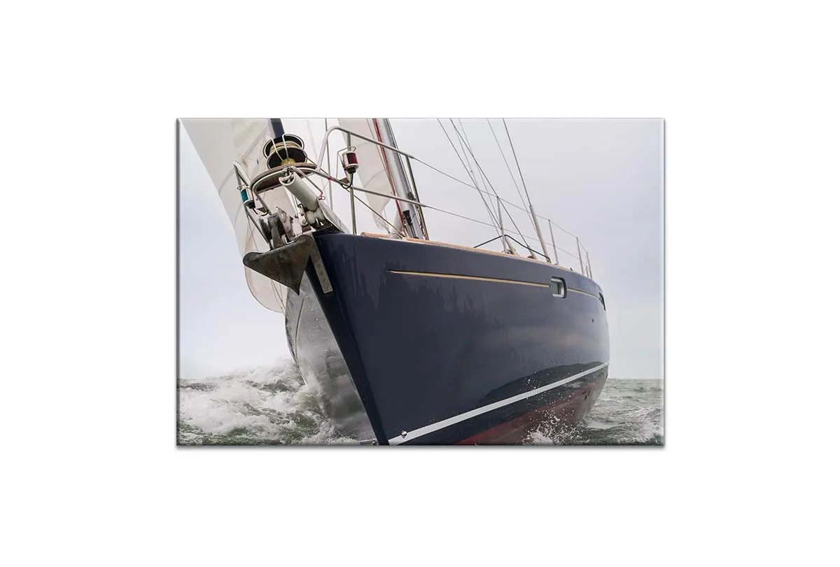 Closeup Yacht at Sea | Canvas Wall Art Print