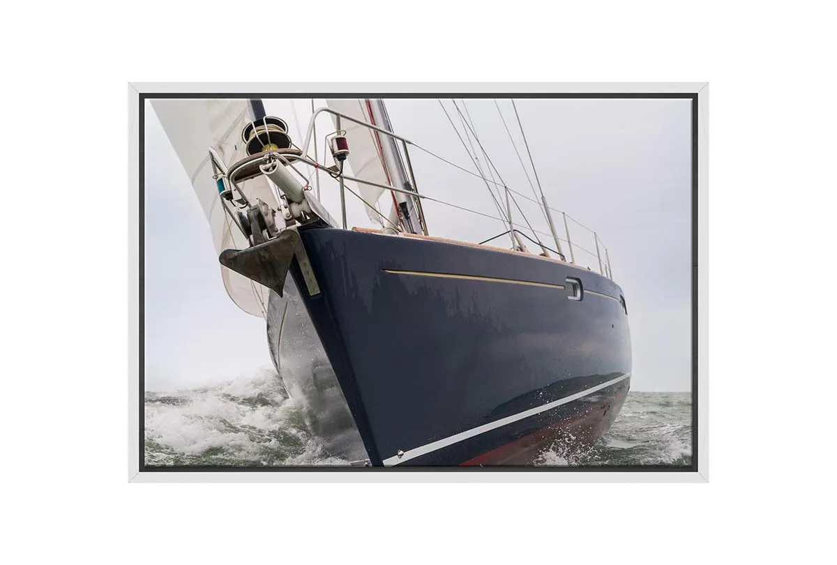 Closeup Yacht at Sea | Canvas Wall Art Print