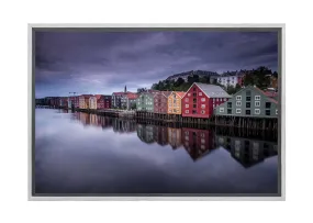 Coloured Houses, Norway | Canvas Wall Art Print