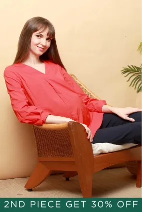 Cristina Nursing Top Tangerine