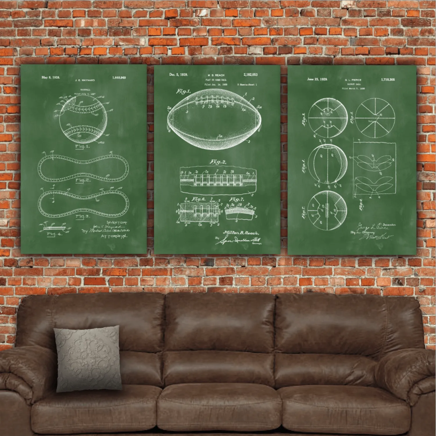 Football Patent Print Art on Canvas