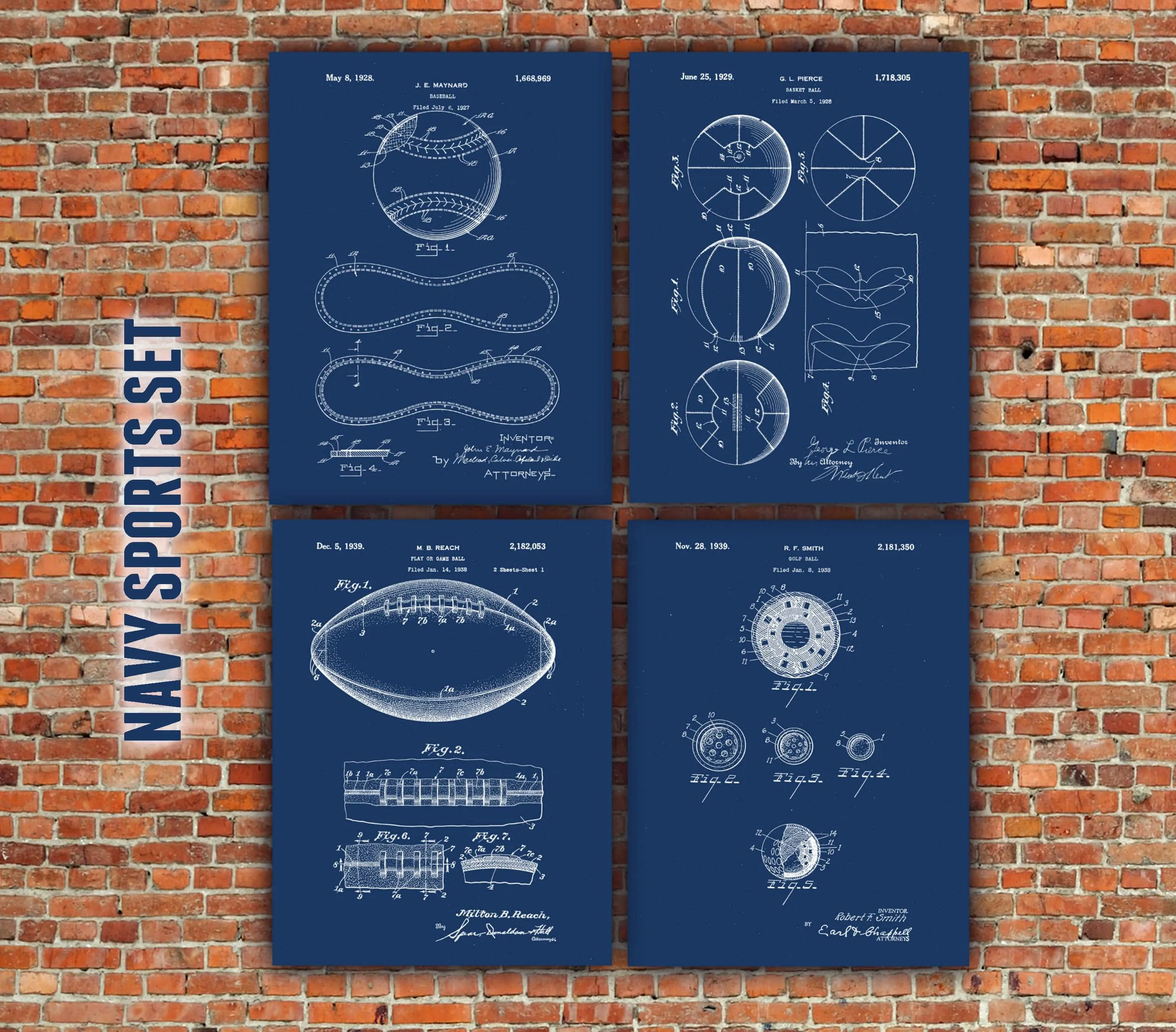 Football Patent Print Art on Canvas