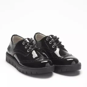 Girls Miss LK Brogues LK8388 Black Patent Lace School Shoes sale