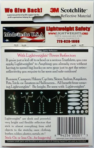 Lightweight Power Reflectors - Lightweights For Clothing And Gear   