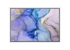 Lux Blue Gold Abstract | Canvas Wall Art Print