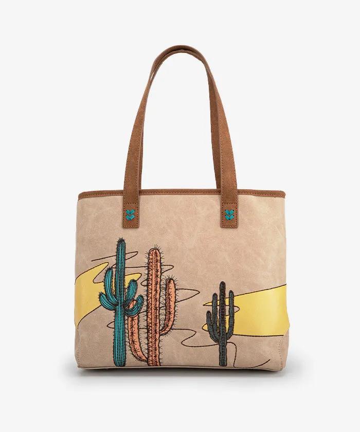 Montana West Cactus Embroidered Tote Bag Set