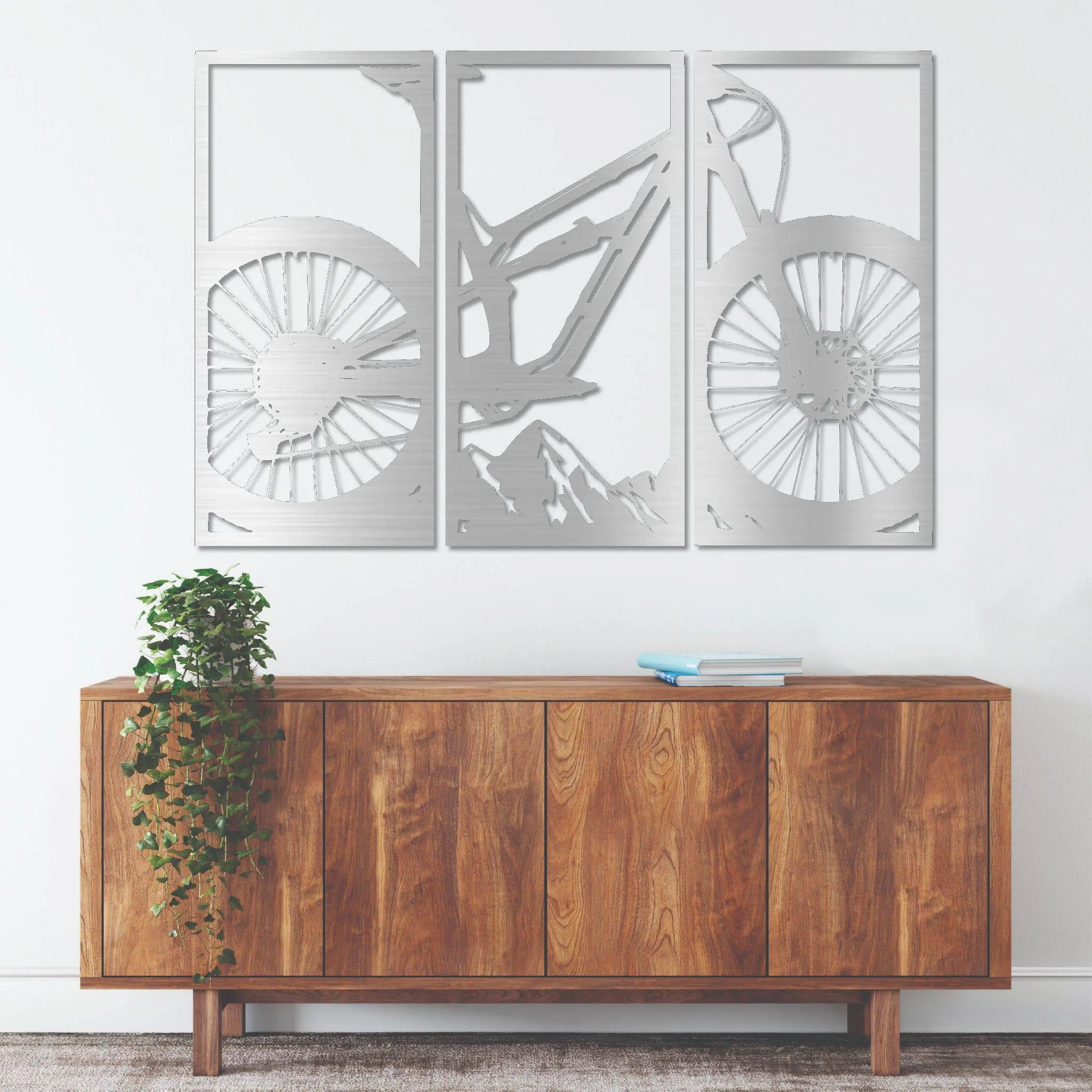 Mountain Bike (3 Piece) - Metal Wall Art