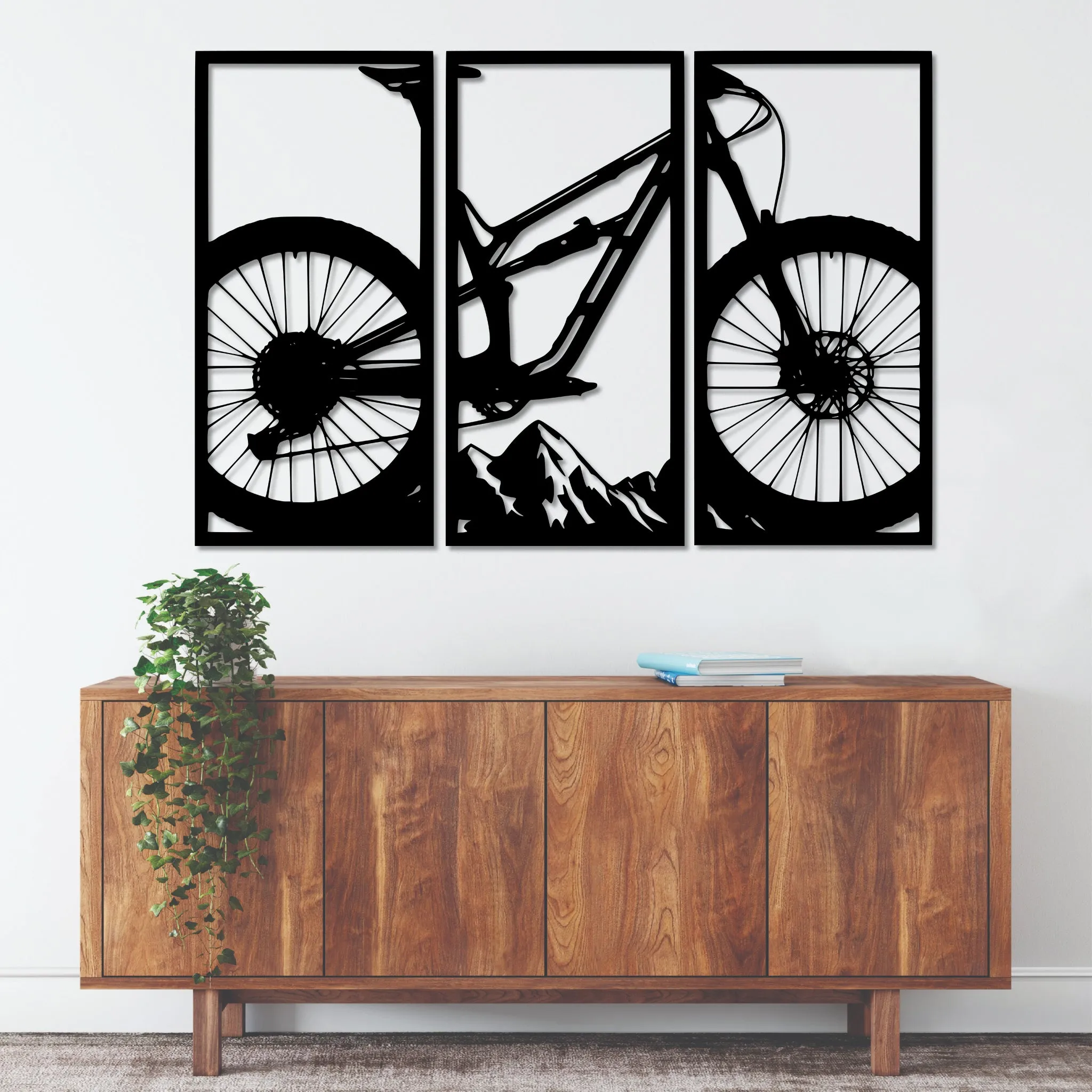 Mountain Bike (3 Piece) - Metal Wall Art