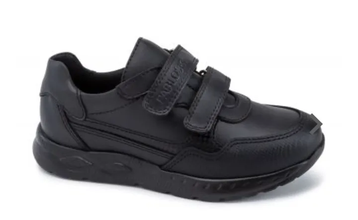 Pablosky Boys Double Velcro Black Trainer 725115