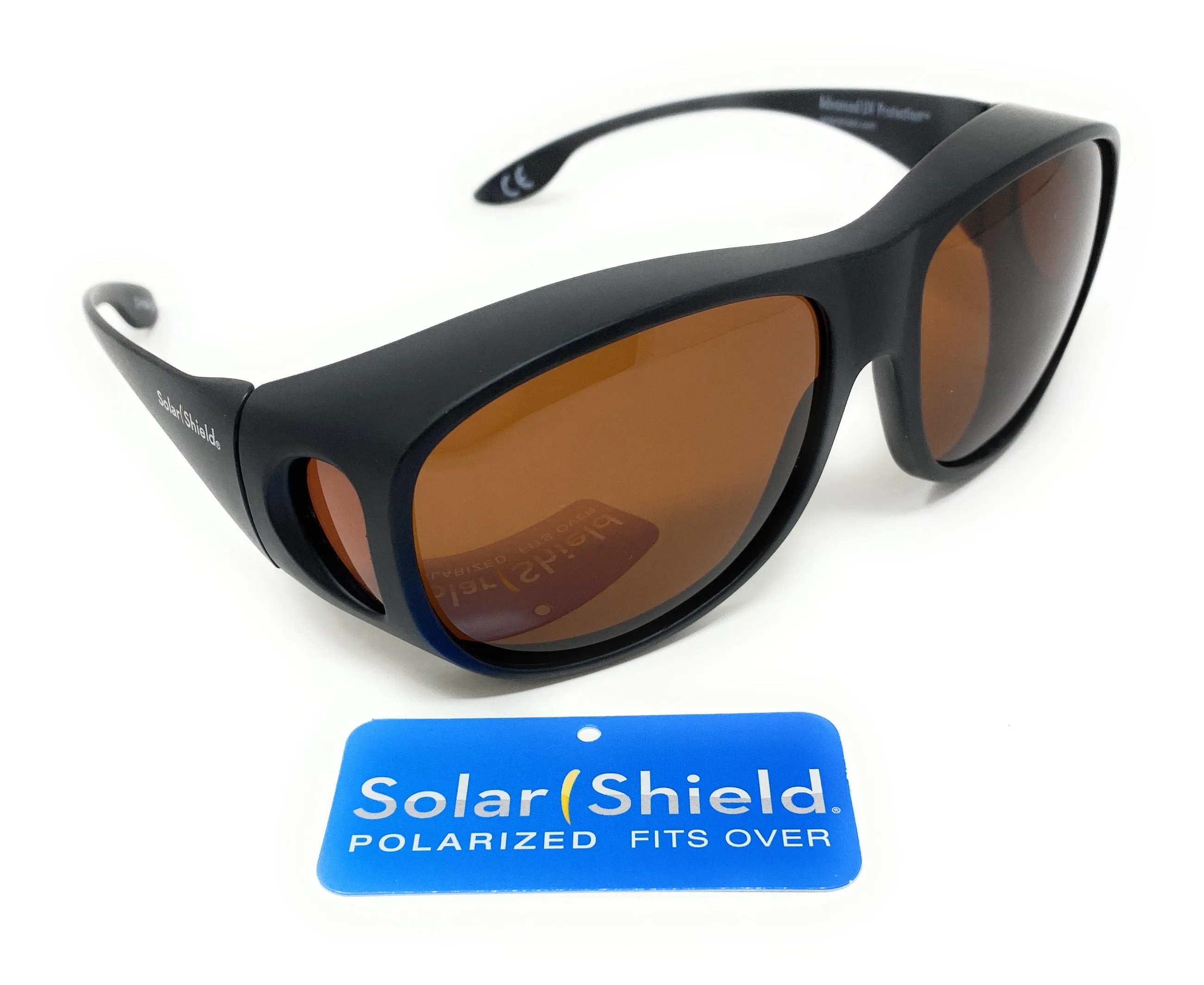 Sunglasses Polarised Optical Covers Brown Wraparound Lenses 579