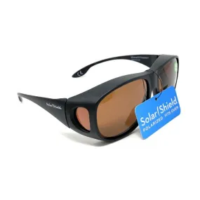 Sunglasses Polarised Optical Covers Brown Wraparound Lenses 579