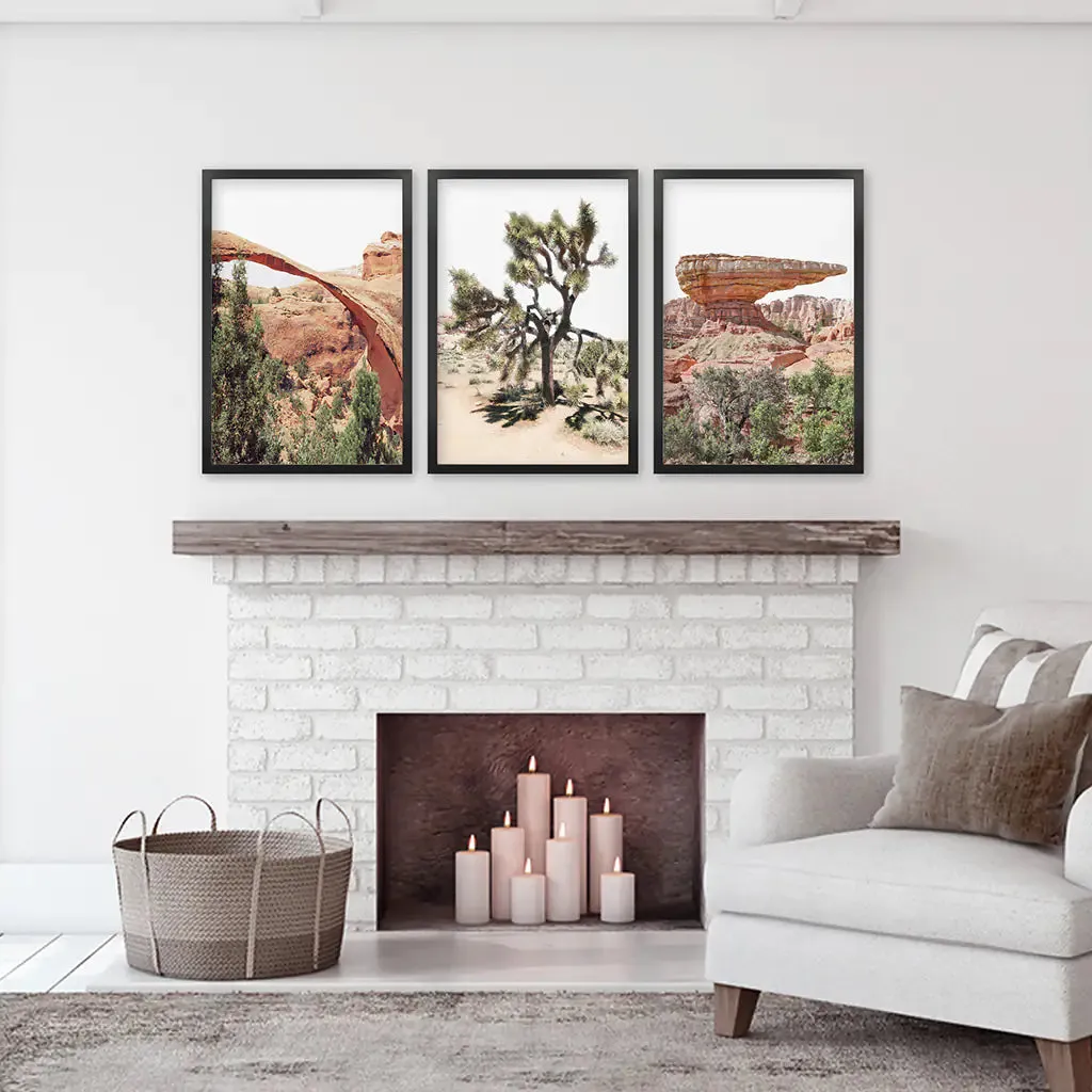 US Desert Wall Art. Arches National Park, Cliff, Joshua Tree